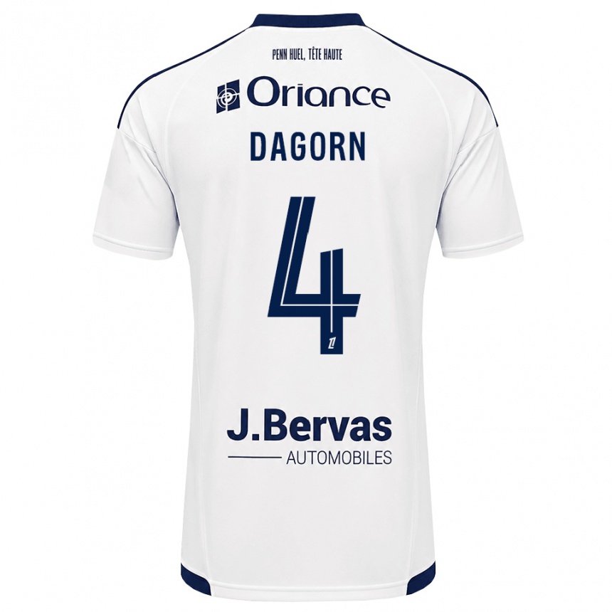 נשים כדורגל Maxime Dagorn #4 כחול צי לבן הרחק ג'רזי 2026/27