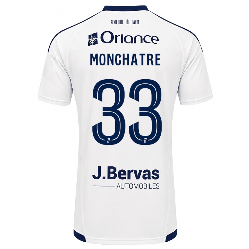 נשים כדורגל Enzo Monchatre #33 כחול צי לבן הרחק ג'רזי 2026/27