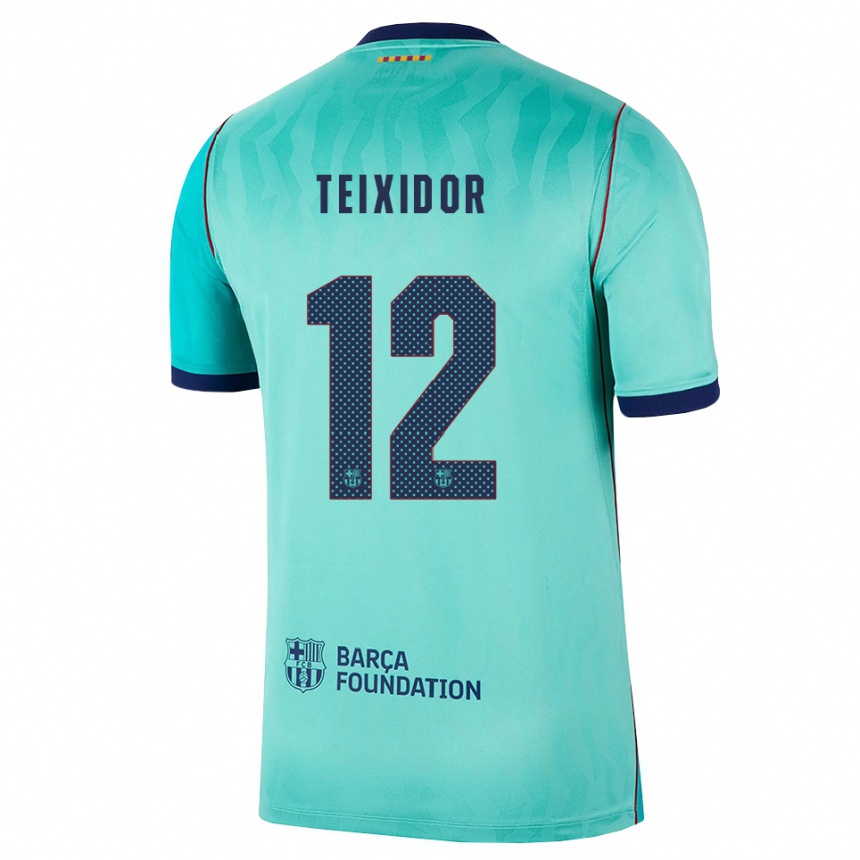 נשים כדורגל Nil Teixidor #12 אקווה טורקיז מלכותי כחול ג'רזי קיט שלישי 2026/27