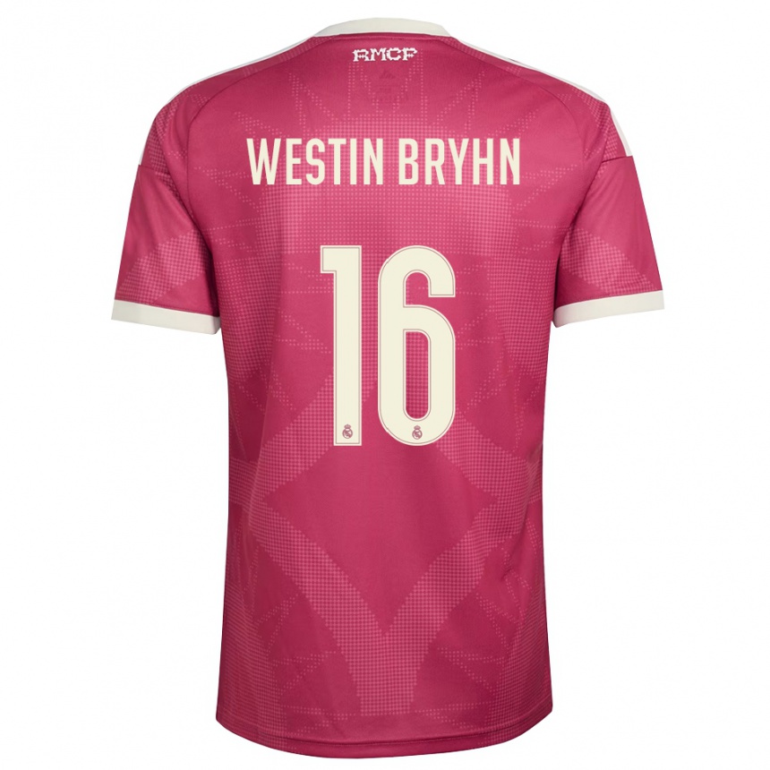 נשים כדורגל Leon Westin Bryhn #16 אדום סגול חיוור לבן ג'רזי קיט שלישי 2026/27