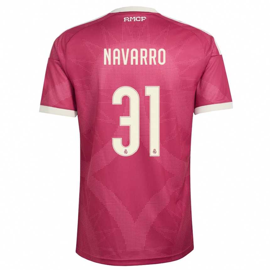 נשים כדורגל Javier Navarro #31 אדום סגול חיוור לבן ג'רזי קיט שלישי 2026/27 נשים כדורגל Javier Navarro #31 אדום סגול חיוור לבן ג'רזי קיט שלישי 2026/27
