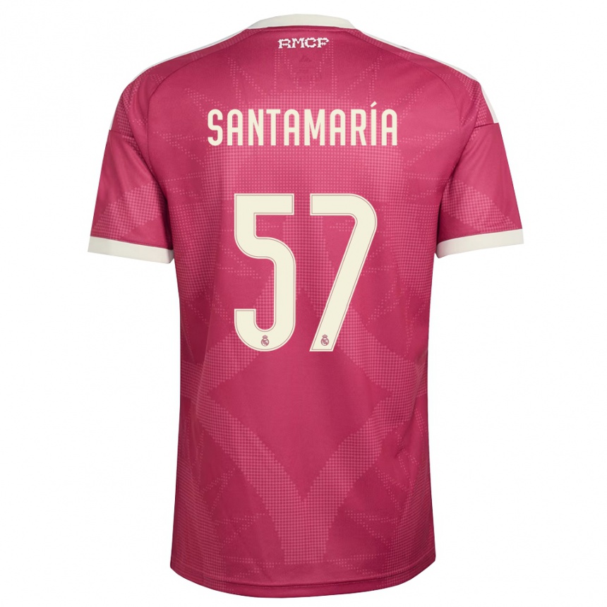 נשים כדורגל Fran Santamaría #57 אדום סגול חיוור לבן ג'רזי קיט שלישי 2026/27