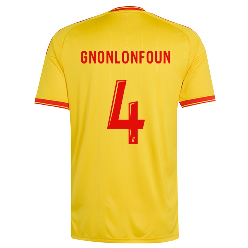 ילדים כדורגל Madi Gnonlonfoun #4 זהב כתום אדום ג'רזי ביתית 2026/27