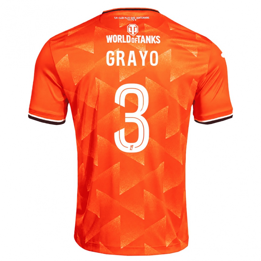 ילדים כדורגל Maïna Grayo #3 כתום לבן שחור ג'רזי ביתית 2026/27