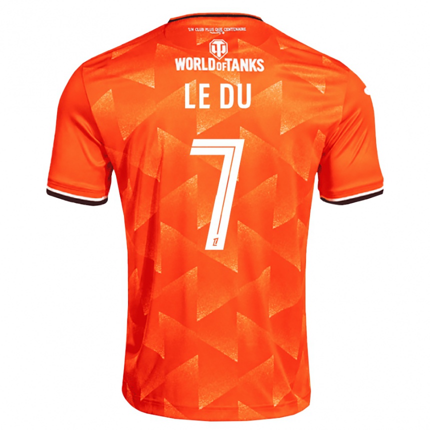 ילדים כדורגל Océane Le Du #7 כתום לבן שחור ג'רזי ביתית 2026/27