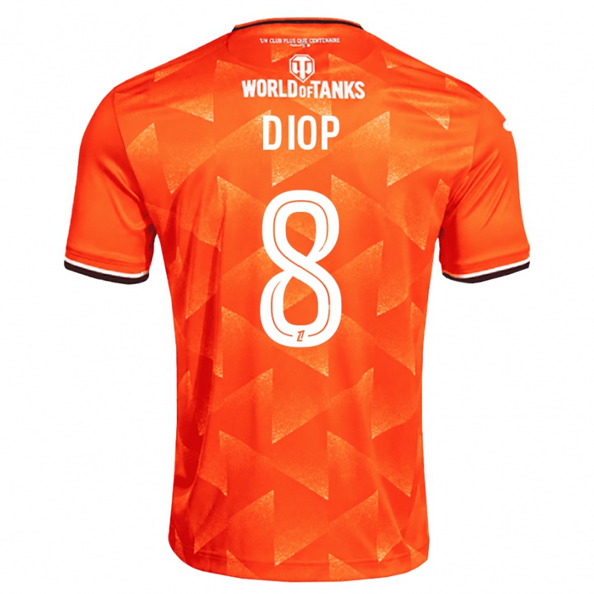ילדים כדורגל Samba Diop #8 כתום לבן שחור ג'רזי ביתית 2026/27