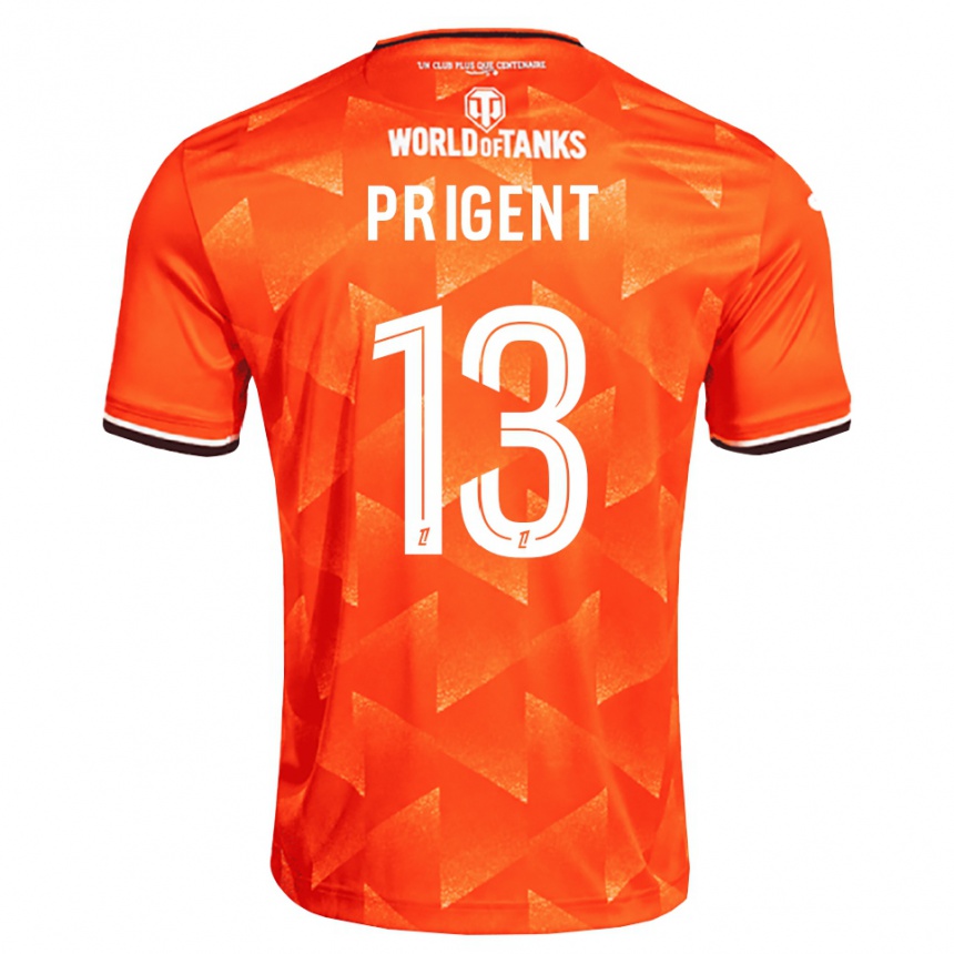 ילדים כדורגל Matéo Prigent #13 כתום לבן שחור ג'רזי ביתית 2026/27