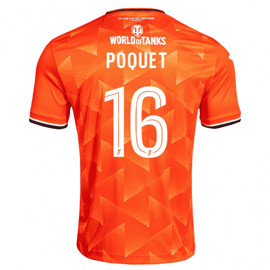 ילדים כדורגל Camille Poquet #16 כתום לבן שחור ג'רזי ביתית 2026/27