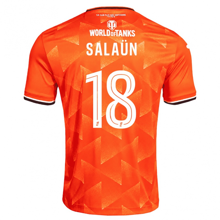 ילדים כדורגל Elody Salaün #18 כתום לבן שחור ג'רזי ביתית 2026/27