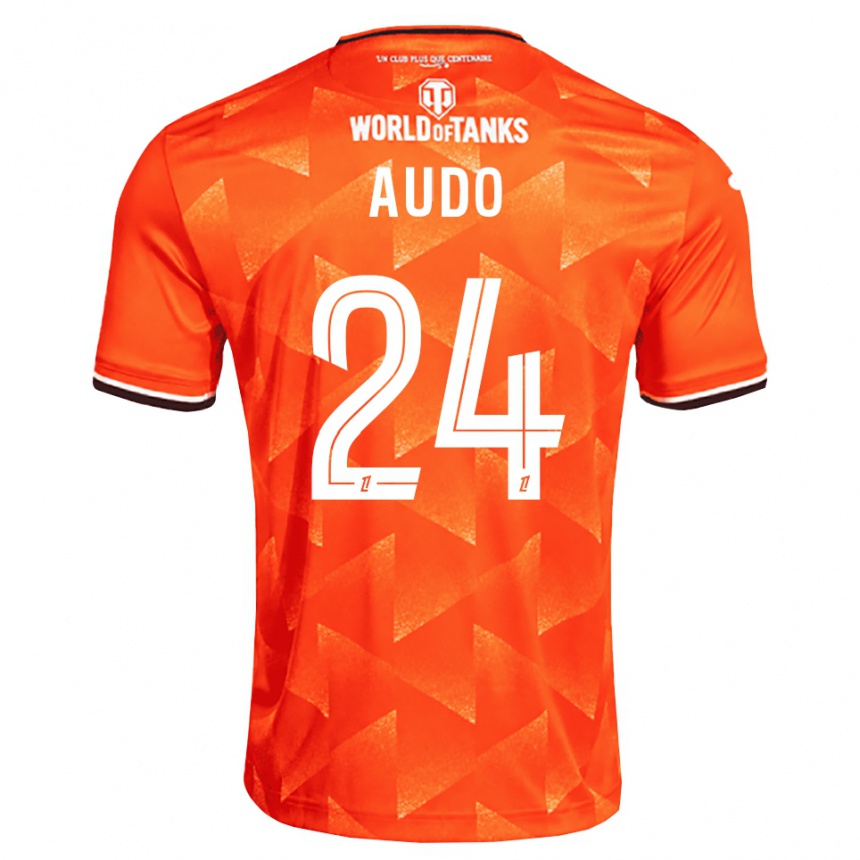 ילדים כדורגל Noémie Audo #24 כתום לבן שחור ג'רזי ביתית 2026/27