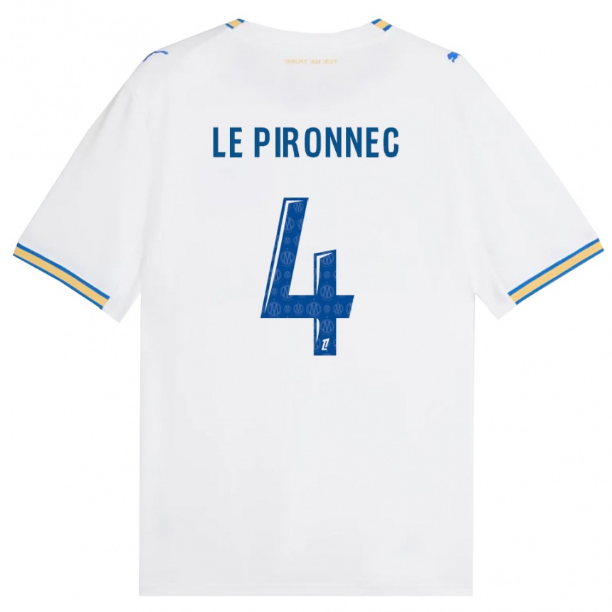 ילדים כדורגל Kélian Le Pironnec #4 כחול דודג' לבן ג'רזי ביתית 2026/27