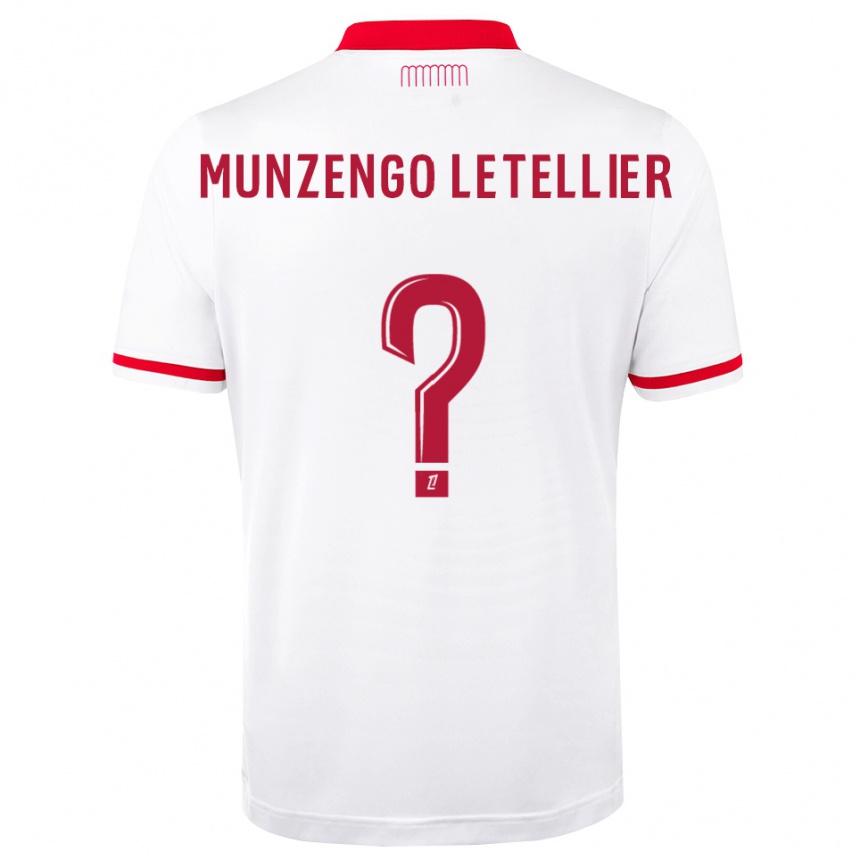 ילדים כדורגל Viany Munzengo Letellier #0 אדום לבן ג'רזי ביתית 2026/27