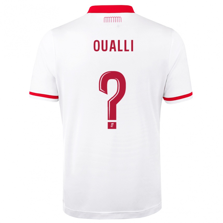 ילדים כדורגל Noam Oualli #0 אדום לבן ג'רזי ביתית 2026/27