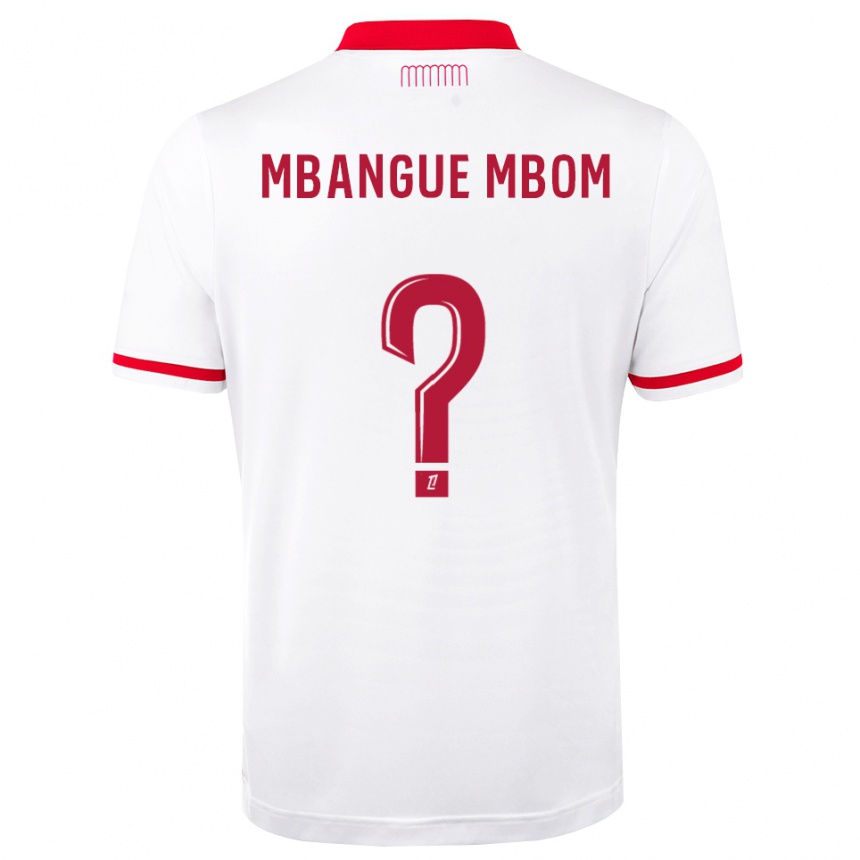 ילדים כדורגל Enzo Mbangue Mbom #0 אדום לבן ג'רזי ביתית 2026/27