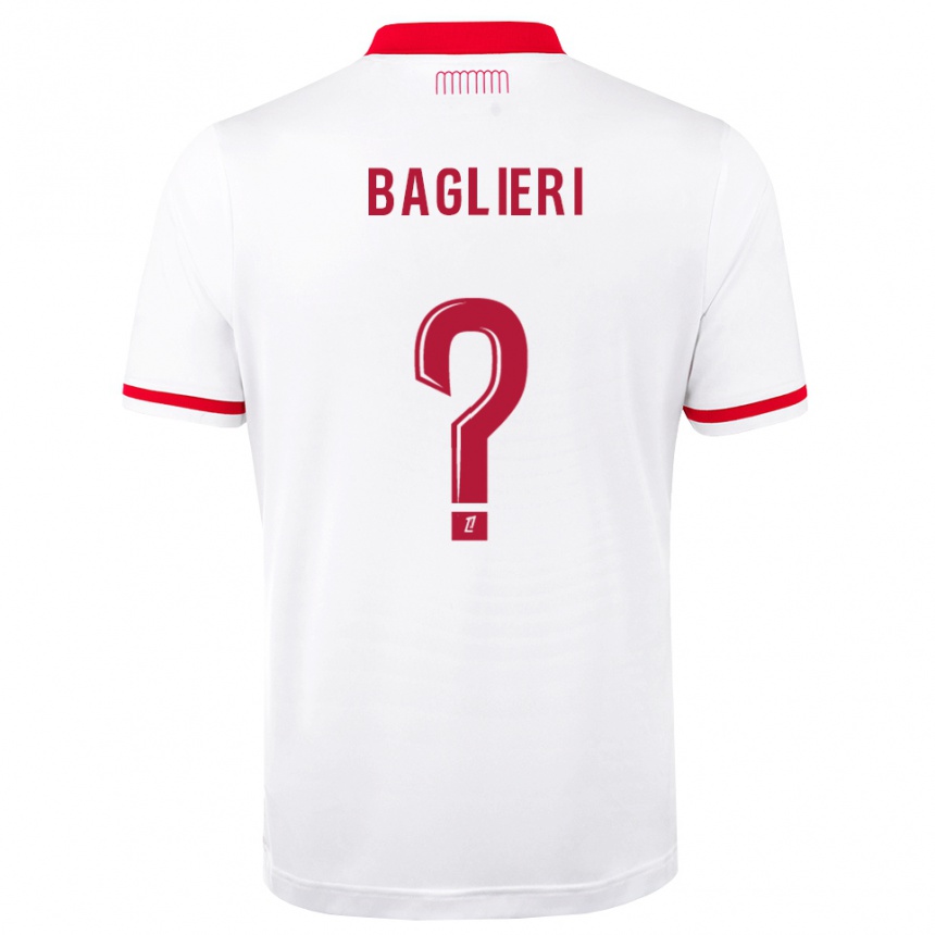 ילדים כדורגל Enzo Baglieri #0 אדום לבן ג'רזי ביתית 2026/27