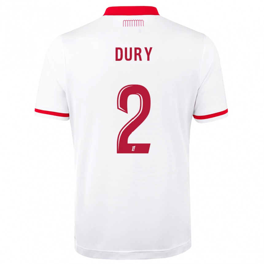 ילדים כדורגל Eloan Dury #2 אדום לבן ג'רזי ביתית 2026/27