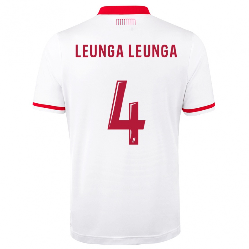 ילדים כדורגל Daryl Leunga Leunga #4 אדום לבן ג'רזי ביתית 2026/27