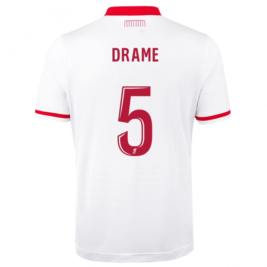 ילדים כדורגל Massiremba Drame #5 אדום לבן ג'רזי ביתית 2026/27