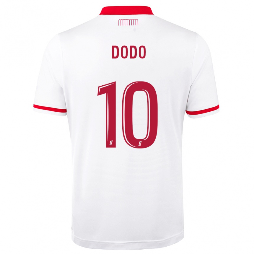 ילדים כדורגל Yannick Dodo #10 אדום לבן ג'רזי ביתית 2026/27