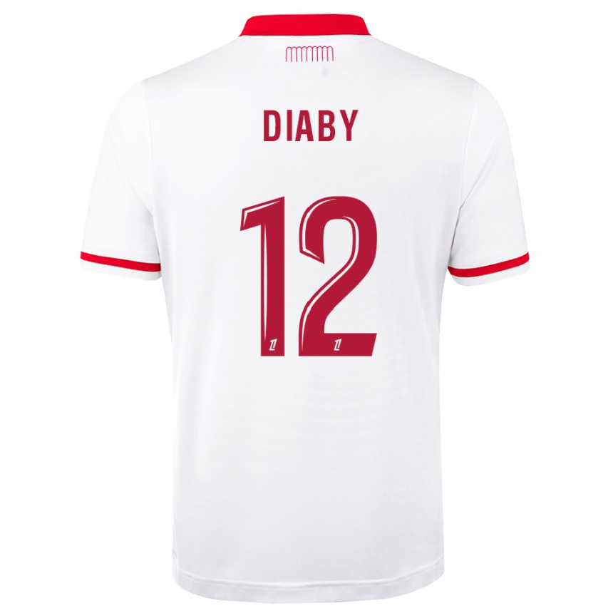 ילדים כדורגל Mohamed Diaby #12 אדום לבן ג'רזי ביתית 2026/27