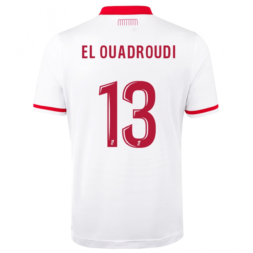 ילדים כדורגל Imrane El Ouadroudi #13 אדום לבן ג'רזי ביתית 2026/27