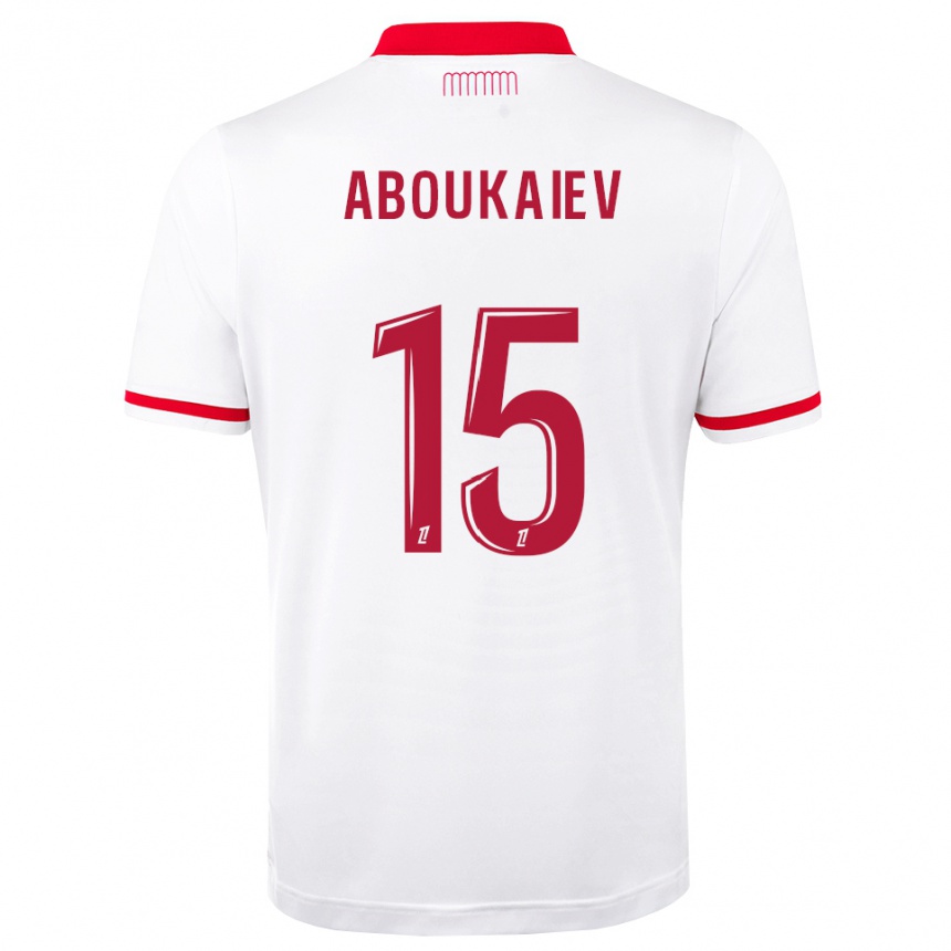 ילדים כדורגל Bekkhan Aboukaiev #15 אדום לבן ג'רזי ביתית 2026/27