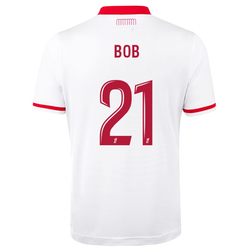 ילדים כדורגל Mohamed Bob #21 אדום לבן ג'רזי ביתית 2026/27