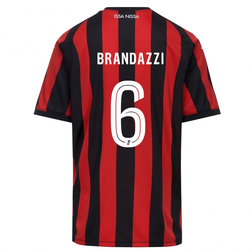 ילדים כדורגל Fiona Brandazzi #6 אדום שחור לבן ג'רזי ביתית 2026/27