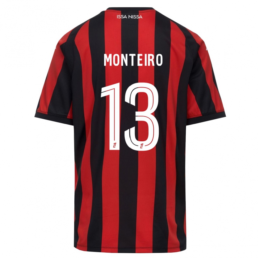 ילדים כדורגל Laurenzo Monteiro #13 אדום שחור לבן ג'רזי ביתית 2026/27