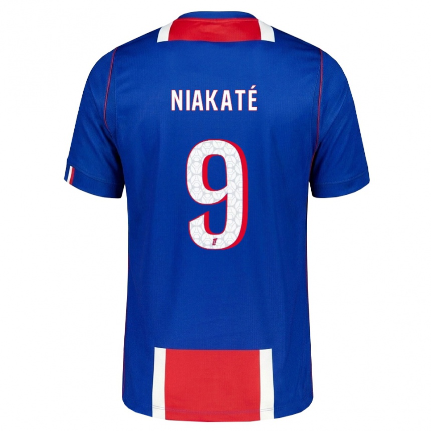 ילדים כדורגל Maoula Niakaté #9 אדום לבן כחול ג'רזי ביתית 2026/27