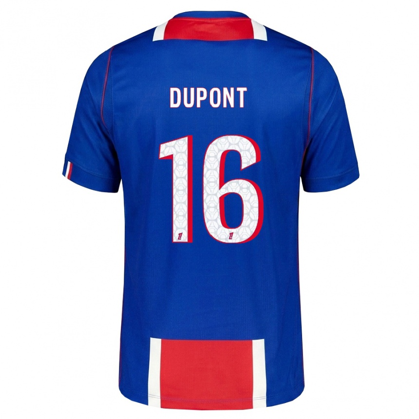 ילדים כדורגל Raphaël Dupont #16 אדום לבן כחול ג'רזי ביתית 2026/27