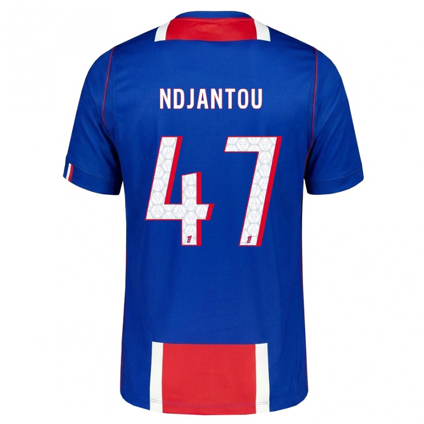 ילדים כדורגל Quentin Ndjantou #47 אדום לבן כחול ג'רזי ביתית 2026/27
