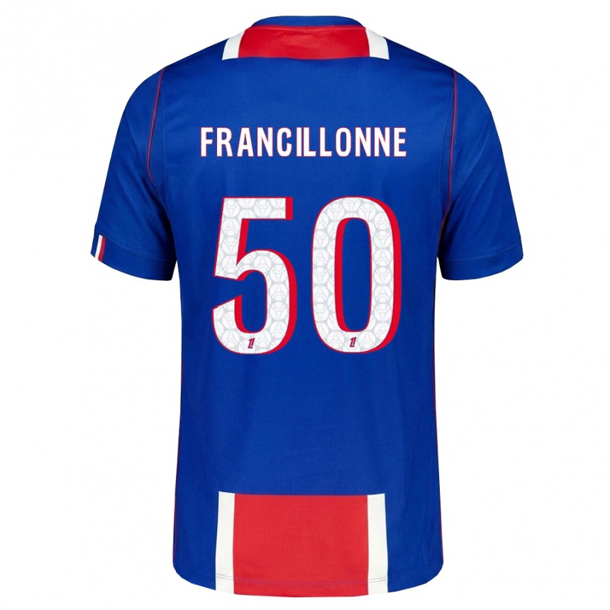 ילדים כדורגל Bryan Francillonne #50 אדום לבן כחול ג'רזי ביתית 2026/27
