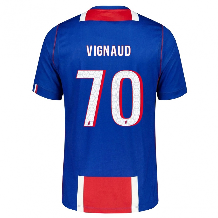 ילדים כדורגל Arthur Vignaud #70 אדום לבן כחול ג'רזי ביתית 2026/27