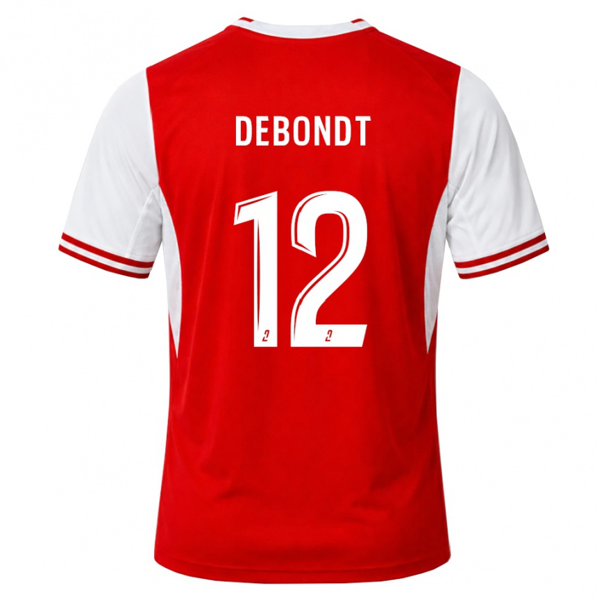 ילדים כדורגל Maël Debondt #12 אדום לבן ג'רזי ביתית 2026/27