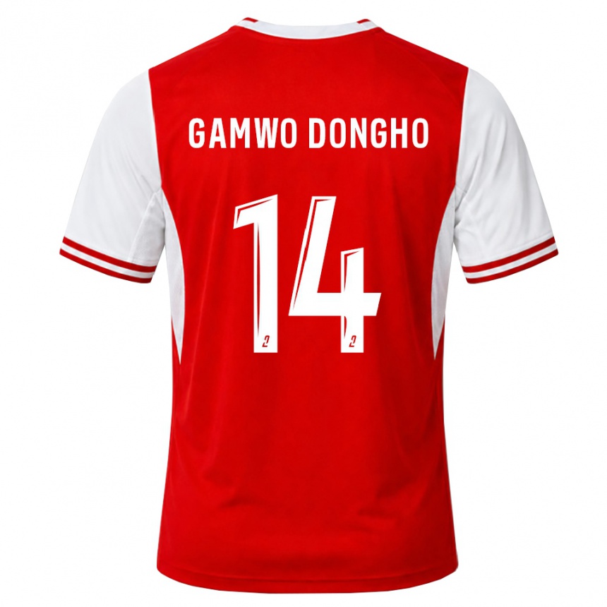ילדים כדורגל Samuel Gamwo Dongho #14 אדום לבן ג'רזי ביתית 2026/27
