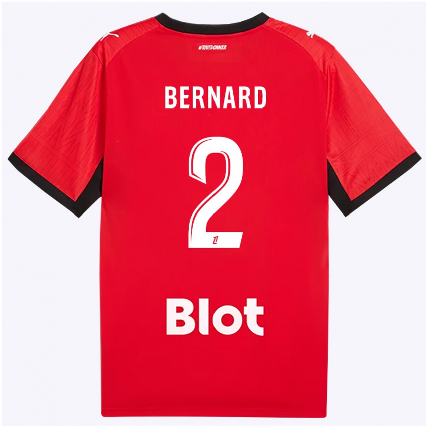 ילדים כדורגל Alexis Bernard #2 אדום שחור לבן ג'רזי ביתית 2026/27