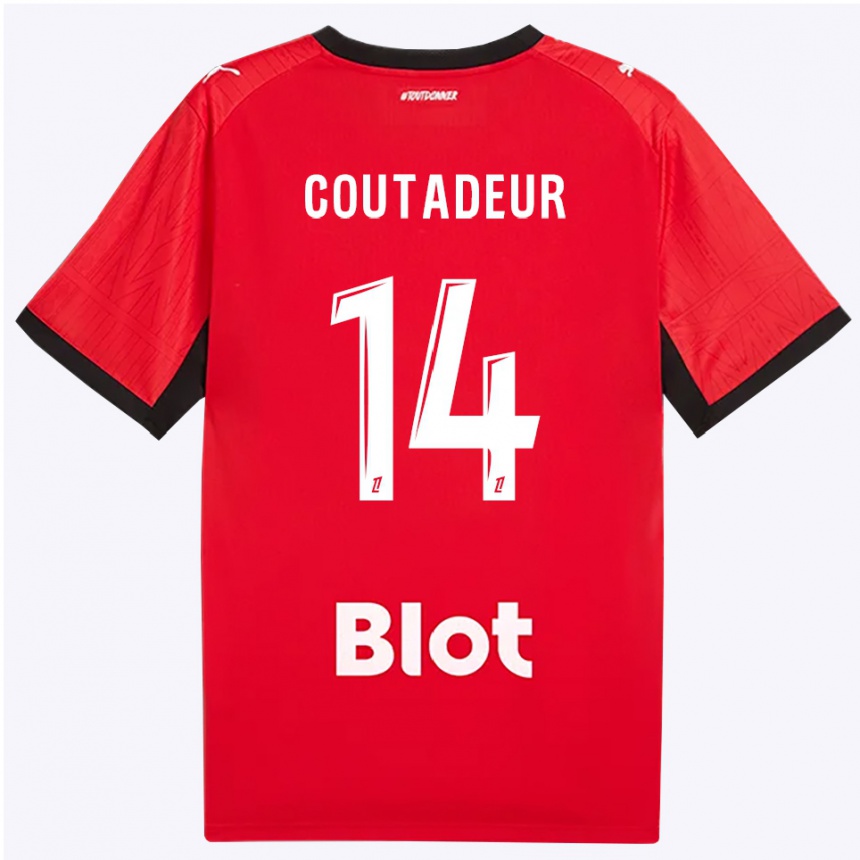 ילדים כדורגל Diego Coutadeur #14 אדום שחור לבן ג'רזי ביתית 2026/27