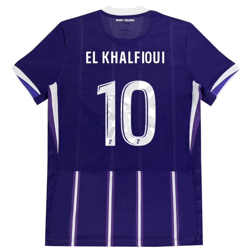 ילדים כדורגל Zakari El Khalfioui #10 סגול לבן ג'רזי ביתית 2026/27