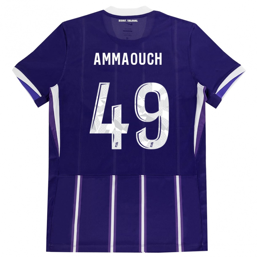 ילדים כדורגל Aymen Ammaouch #49 סגול לבן ג'רזי ביתית 2026/27