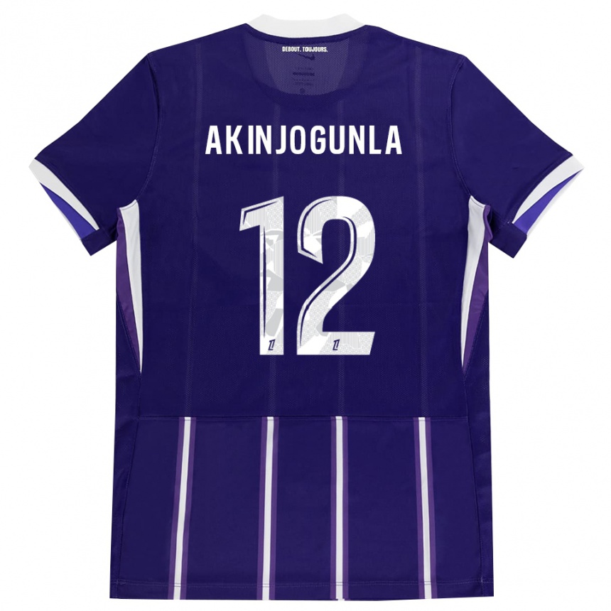ילדים כדורגל Michaël Akinjogunla #12 סגול לבן ג'רזי ביתית 2026/27
