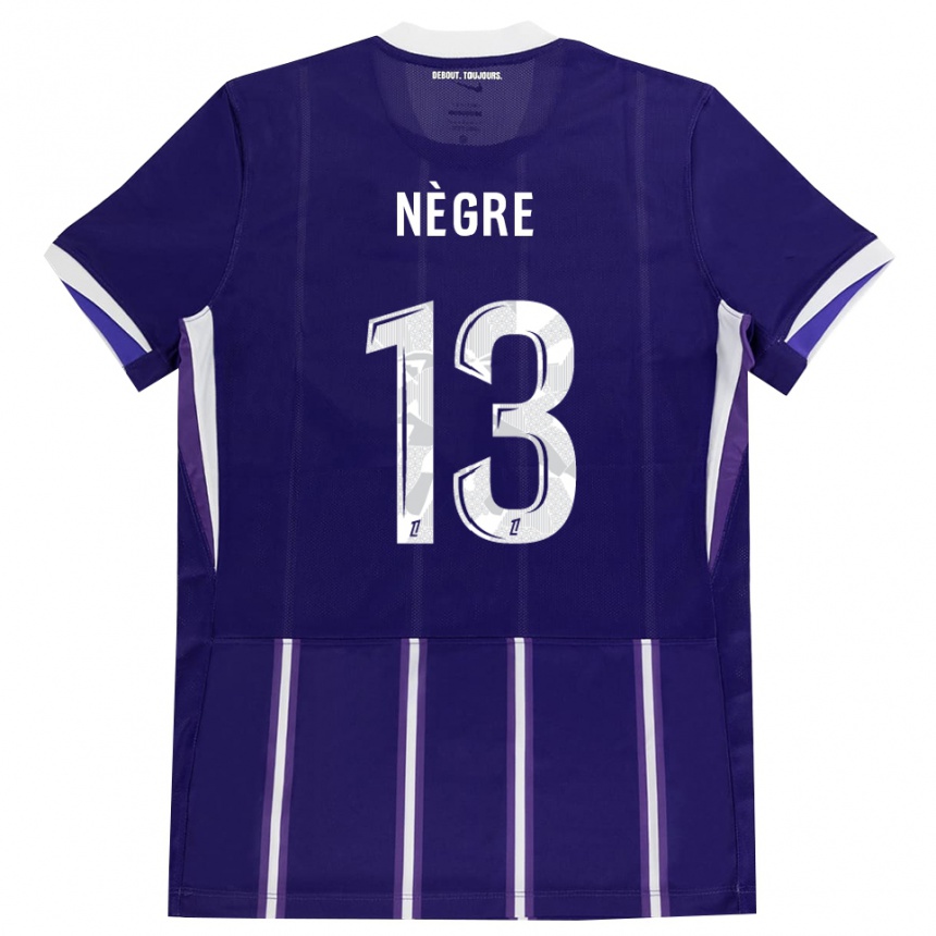 ילדים כדורגל Thibo Nègre #13 סגול לבן ג'רזי ביתית 2026/27