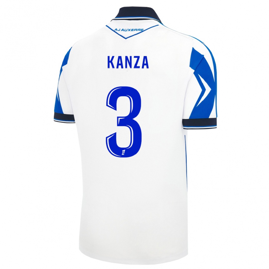 ילדים כדורגל Gloire Kanza #3 שחור לבן כחול ג'רזי ביתית 2026/27