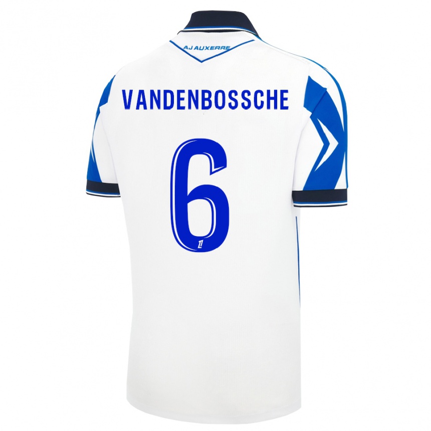 ילדים כדורגל Louka Vandenbossche #6 שחור לבן כחול ג'רזי ביתית 2026/27