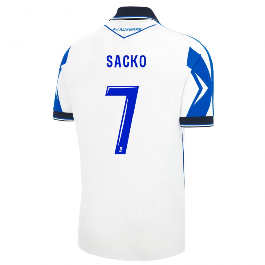 ילדים כדורגל Nimetigna Sacko #7 שחור לבן כחול ג'רזי ביתית 2026/27