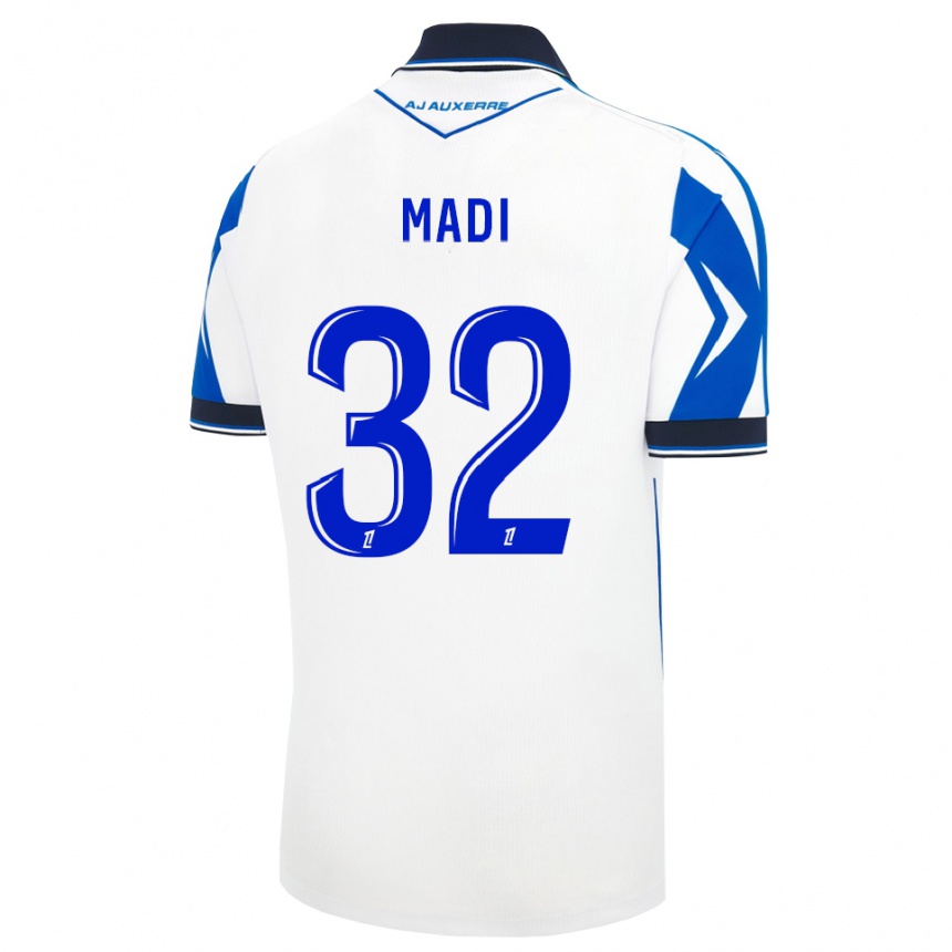 ילדים כדורגל Kylian Madi #32 שחור לבן כחול ג'רזי ביתית 2026/27