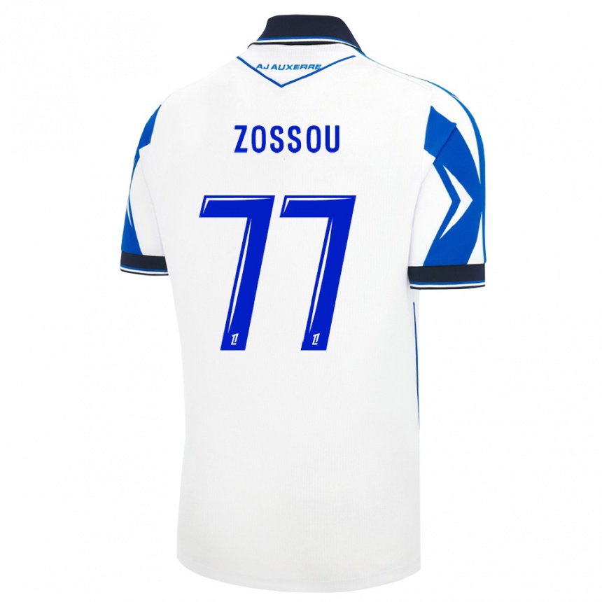 ילדים כדורגל Aristide Zossou #77 שחור לבן כחול ג'רזי ביתית 2026/27