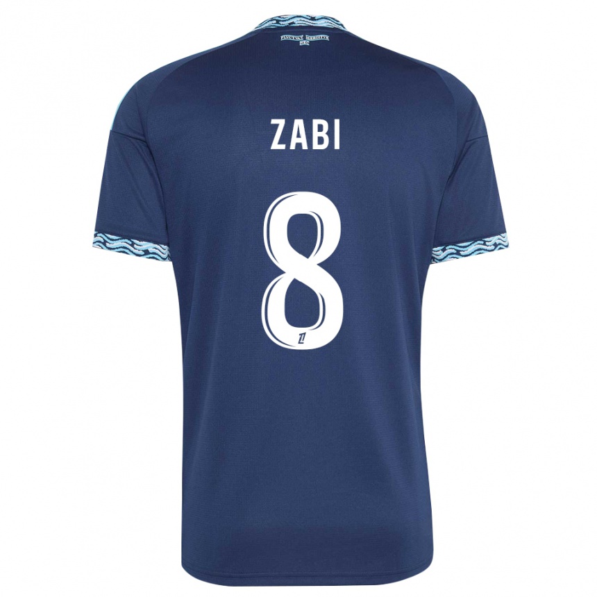 ילדים כדורגל Zabi #8 כחול פלדה לבן ג'רזי ביתית 2026/27