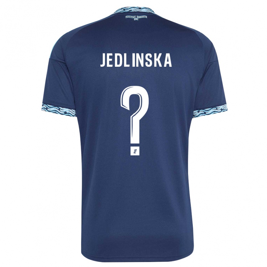 ילדים כדורגל Klaudia Jedlinska #0 כחול פלדה לבן ג'רזי ביתית 2026/27