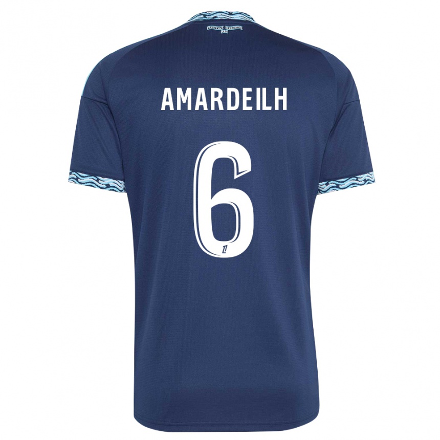 ילדים כדורגל Envel Amardeilh #6 כחול פלדה לבן ג'רזי ביתית 2026/27